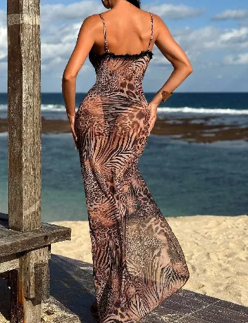 Rochie de plaja SHEIN, animal print