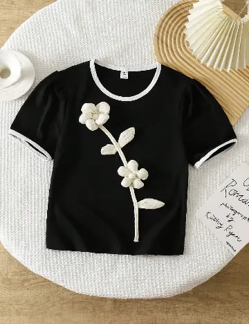 Top Shein Kids, negru