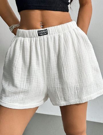 Pantaloni scurti SHEIN, alb