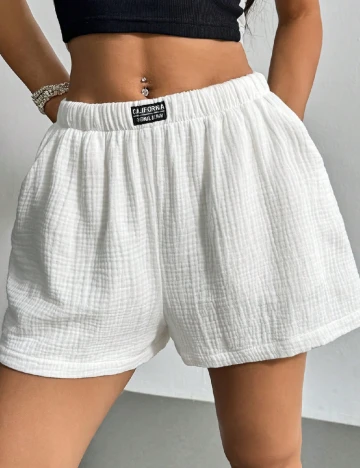 Pantaloni scurti SHEIN, alb