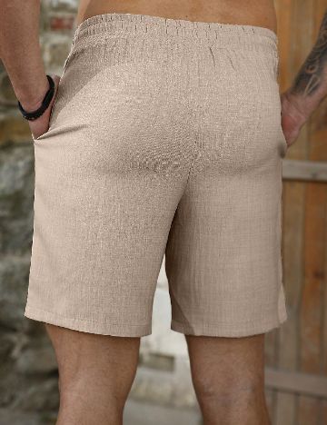 Pantaloni scurti SHEIN Plus Size Men, crem