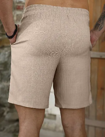 Pantaloni scurti SHEIN Plus Size Men, crem