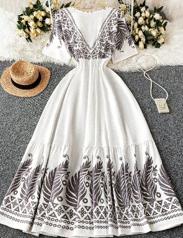 Rochie lunga SHEIN CURVE, alb