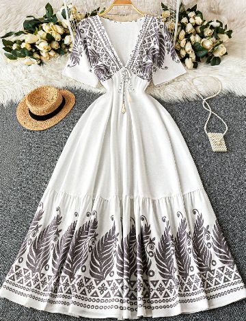 Rochie lunga SHEIN CURVE, alb