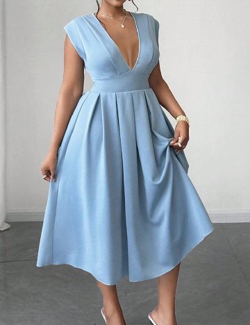 Rochie medie SHEIN CURVE, albastru