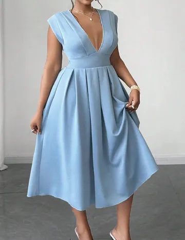 Rochie medie SHEIN CURVE, albastru