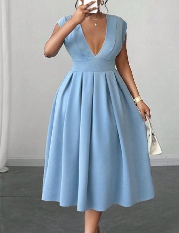 Rochie medie SHEIN CURVE, albastru