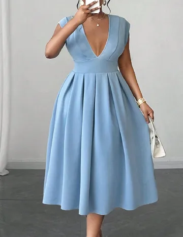 Rochie medie SHEIN CURVE, albastru