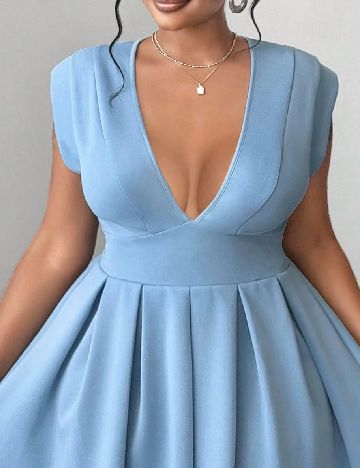 Rochie medie SHEIN CURVE, albastru