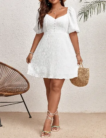 Rochie scurta SHEIN CURVE, alb