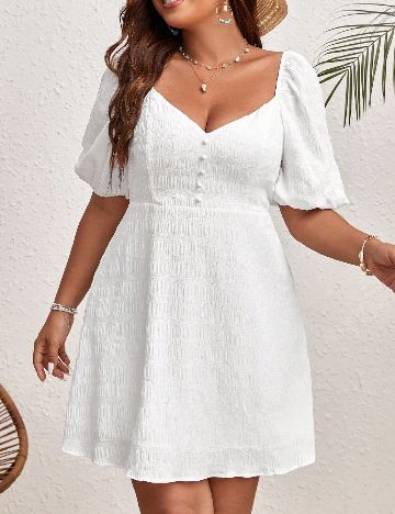 Rochie scurta SHEIN CURVE, alb