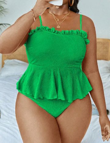 Costum de baie SHEIN CURVE, verde
