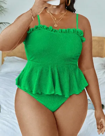 Costum de baie SHEIN CURVE, verde