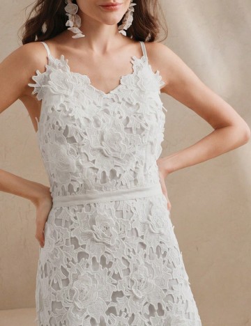 Rochie medie Anewsta, alb