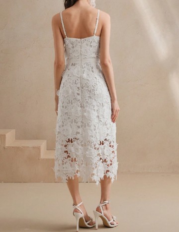 Rochie medie Anewsta, alb