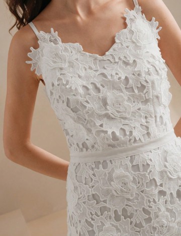 Rochie medie Anewsta, alb