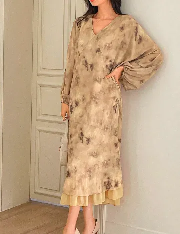 Rochie medie Dazy, crem