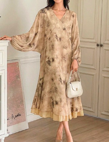 Rochie medie Dazy, crem