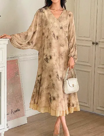 Rochie medie Dazy, crem