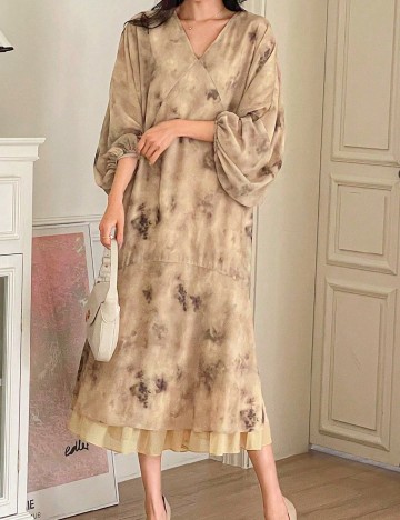 Rochie medie Dazy, crem