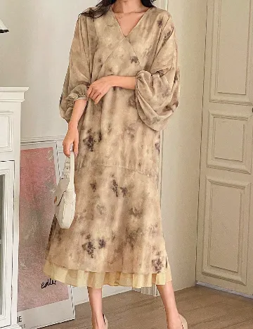 Rochie medie Dazy, crem