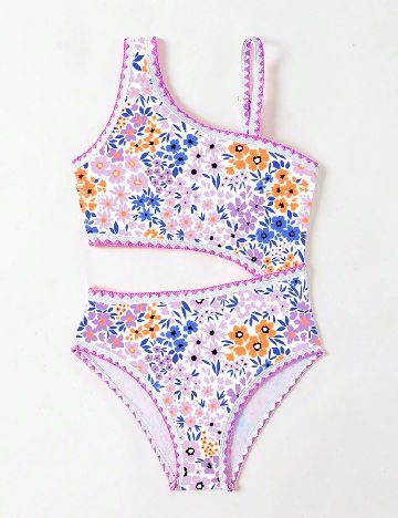 Costum de baie Shein Kids, floral print
