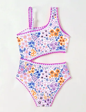 Costum de baie Shein Kids, floral print