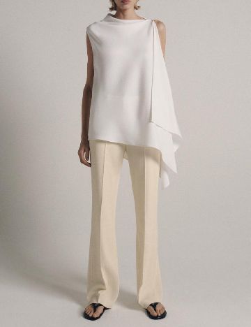 Pantaloni Zara, crem