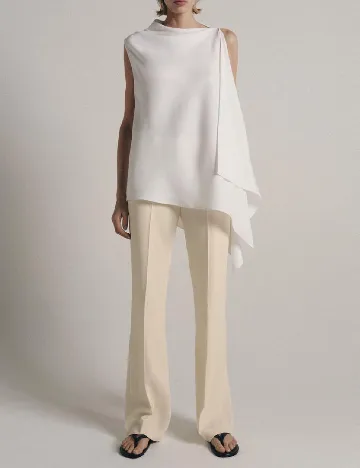 Pantaloni Zara, crem