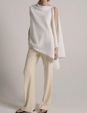 Pantaloni Zara, crem