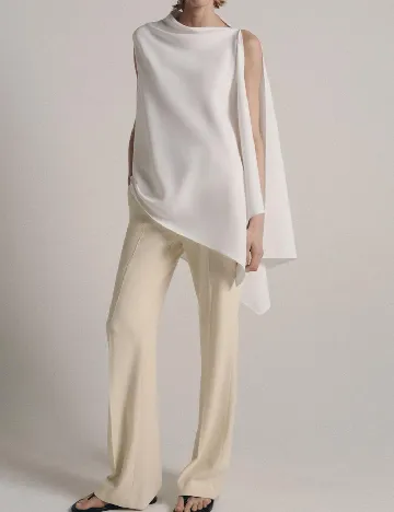 Pantaloni Zara, crem