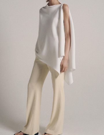 Pantaloni Zara, crem