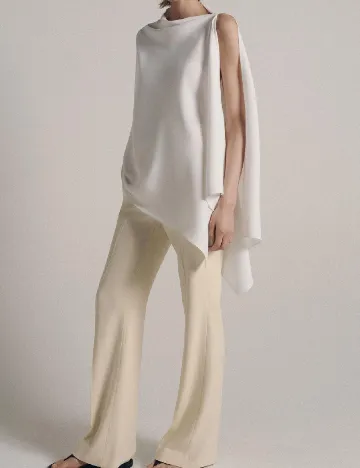 Pantaloni Zara, crem