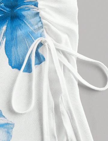 Top SHEIN CURVE, alb/albastru