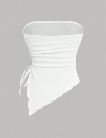 Top SHEIN CURVE, alb/albastru