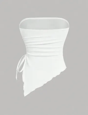 Top SHEIN CURVE, alb/albastru