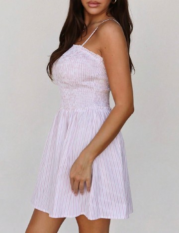 Rochie scurta SHEIN, roz/alb