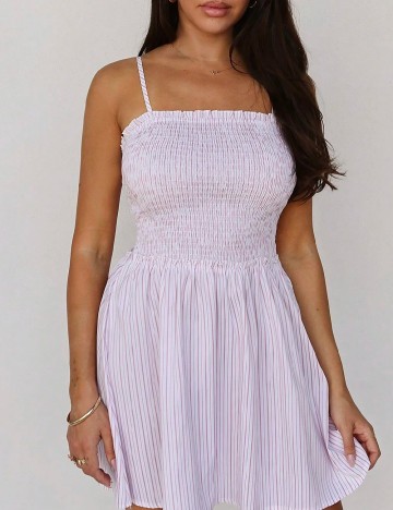 Rochie scurta SHEIN, roz/alb