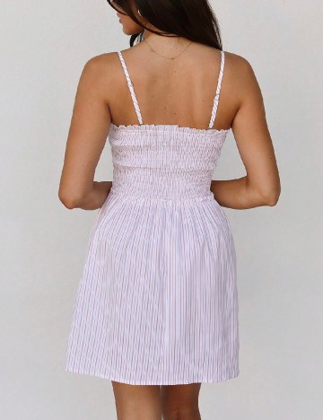 Rochie scurta SHEIN, roz/alb
