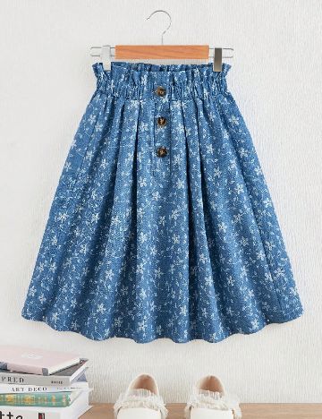 Fusta Shein Kids, albastru