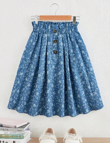 Fusta Shein Kids, albastru