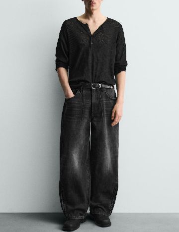 Blugi Zara, gri inchis