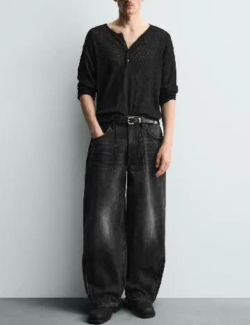 Blugi Zara, gri inchis