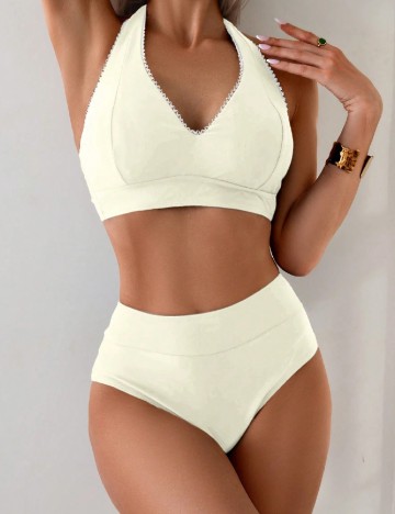 Costum de baie SHEIN, galben deschis