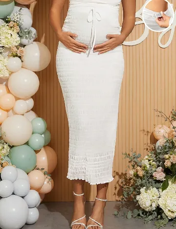 Fusta SHEIN Maternity, alb