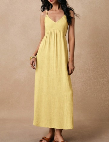 Rochie lunga Poeselle, galben