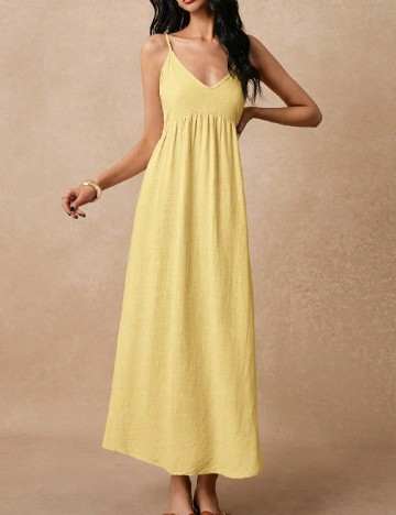 Rochie lunga Poeselle, galben