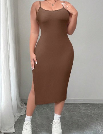 Rochie medie SHEIN CURVE, maro