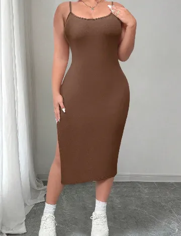 Rochie medie SHEIN CURVE, maro