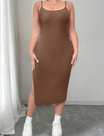 Rochie medie SHEIN CURVE, maro
